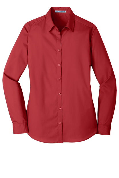 Port Authority Women's Long Sleeve Carefree Poplin Shirt. LW100