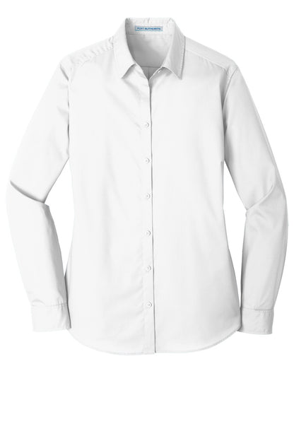 Port Authority Women's Long Sleeve Carefree Poplin Shirt. LW100