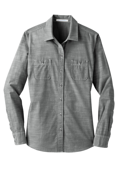 Port Authority Women's Slub Chambray Shirt. LW380