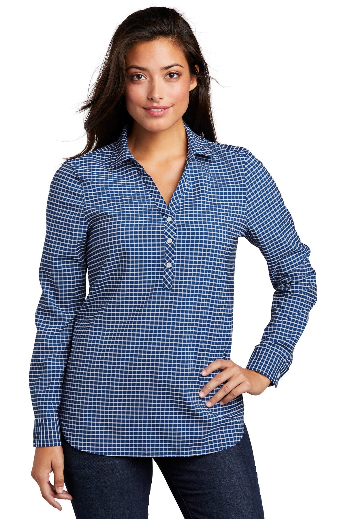 SanMar LW680_truebluewhite_model_front_112019.jpg