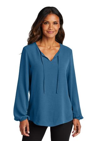 AegeanBlue Port Authority Women's Textured Crepe Blouse LW714  - 3XL