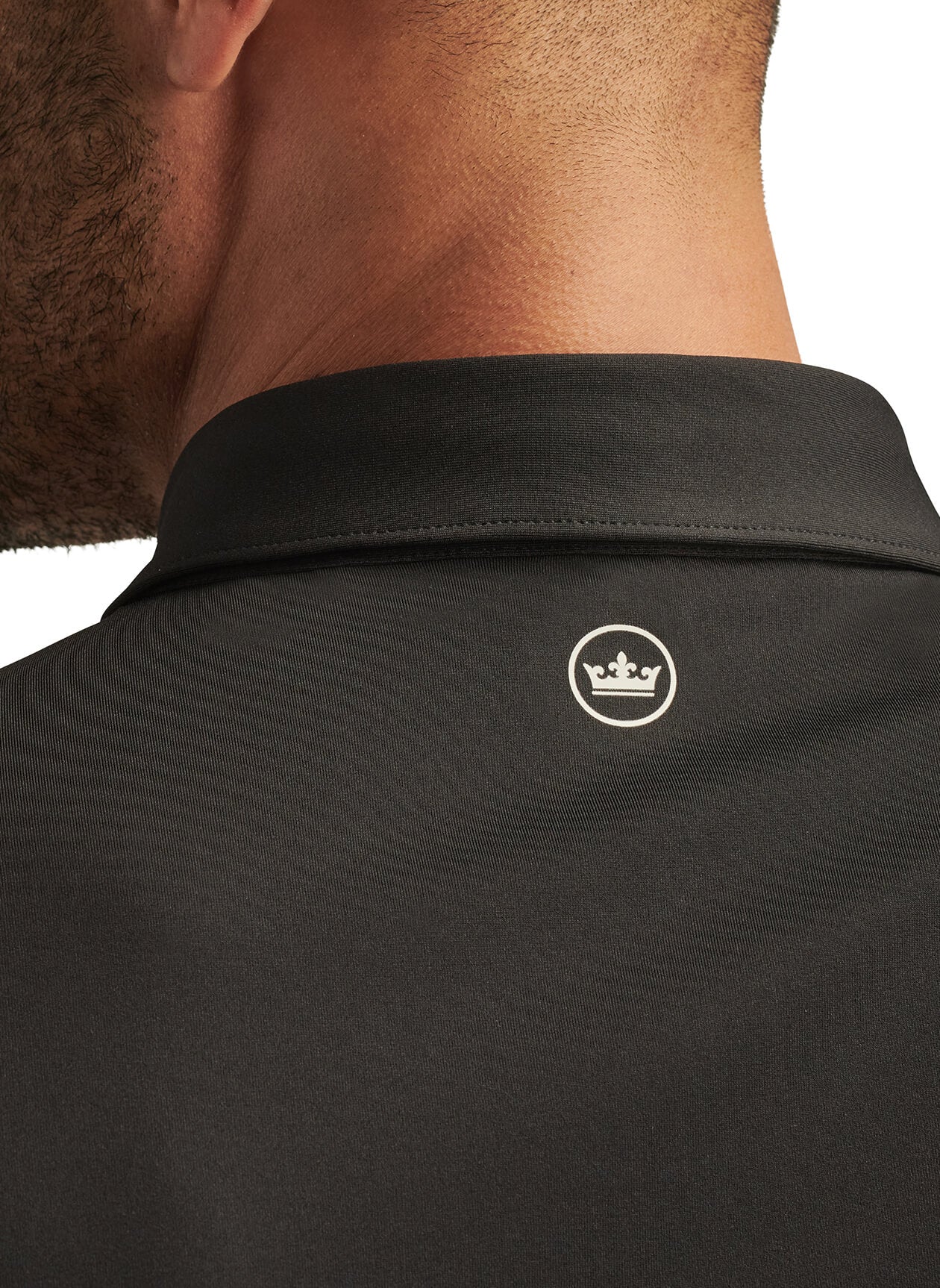 Peter Millar Men's Solid Performance Polo - Self Collar - Black - XL