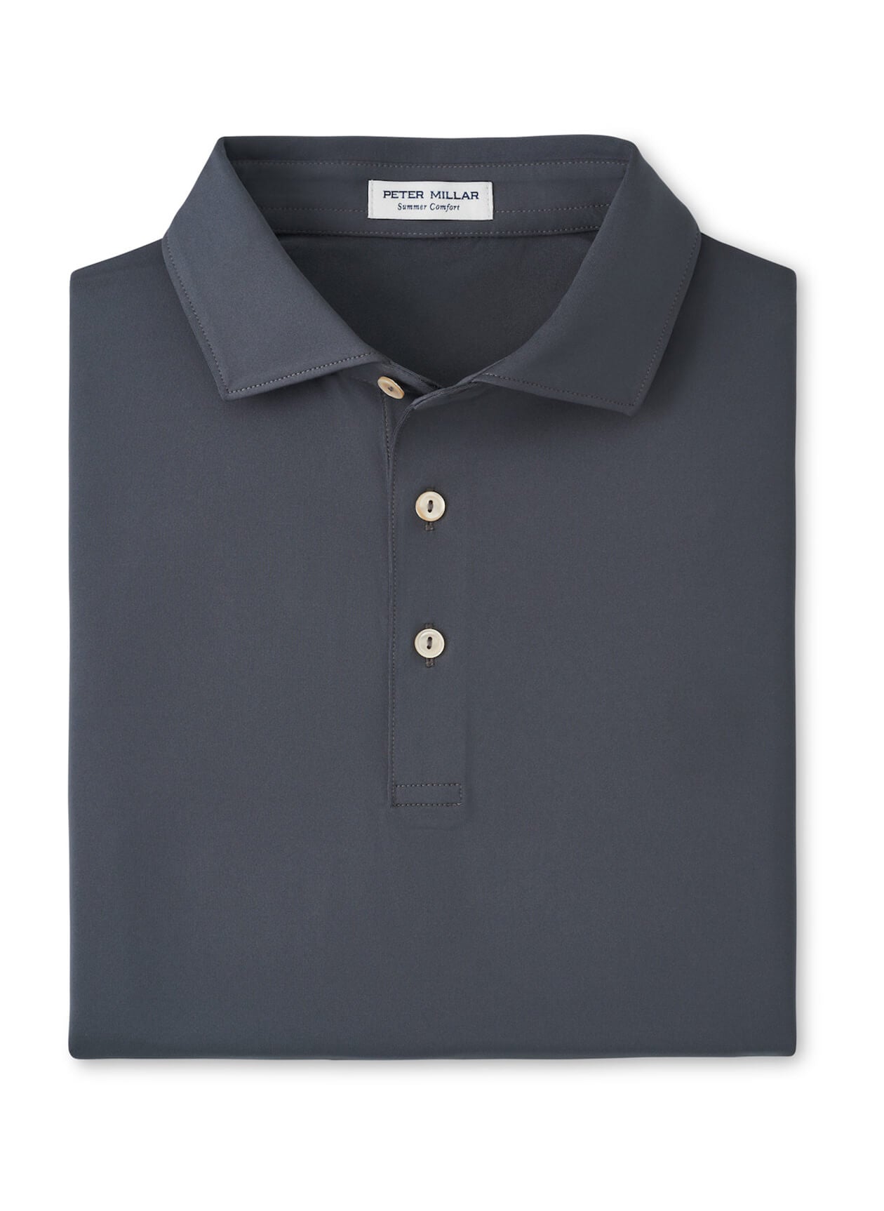 Peter Millar Men's Solid Performance Polo - Self Collar - Cottage Blue - LG