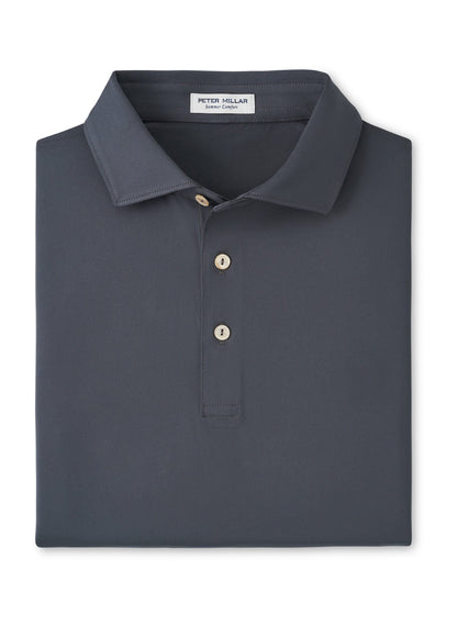 Peter Millar Men's Solid Performance Polo - Self Collar - Cottage Blue - LG