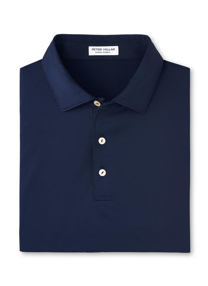 Peter Millar Men's Solid Performance Polo - Self Collar - Cottage Blue - SM