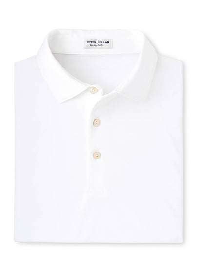 Peter Millar Men's Solid Performance Polo - Self Collar - Cottage Blue - MD