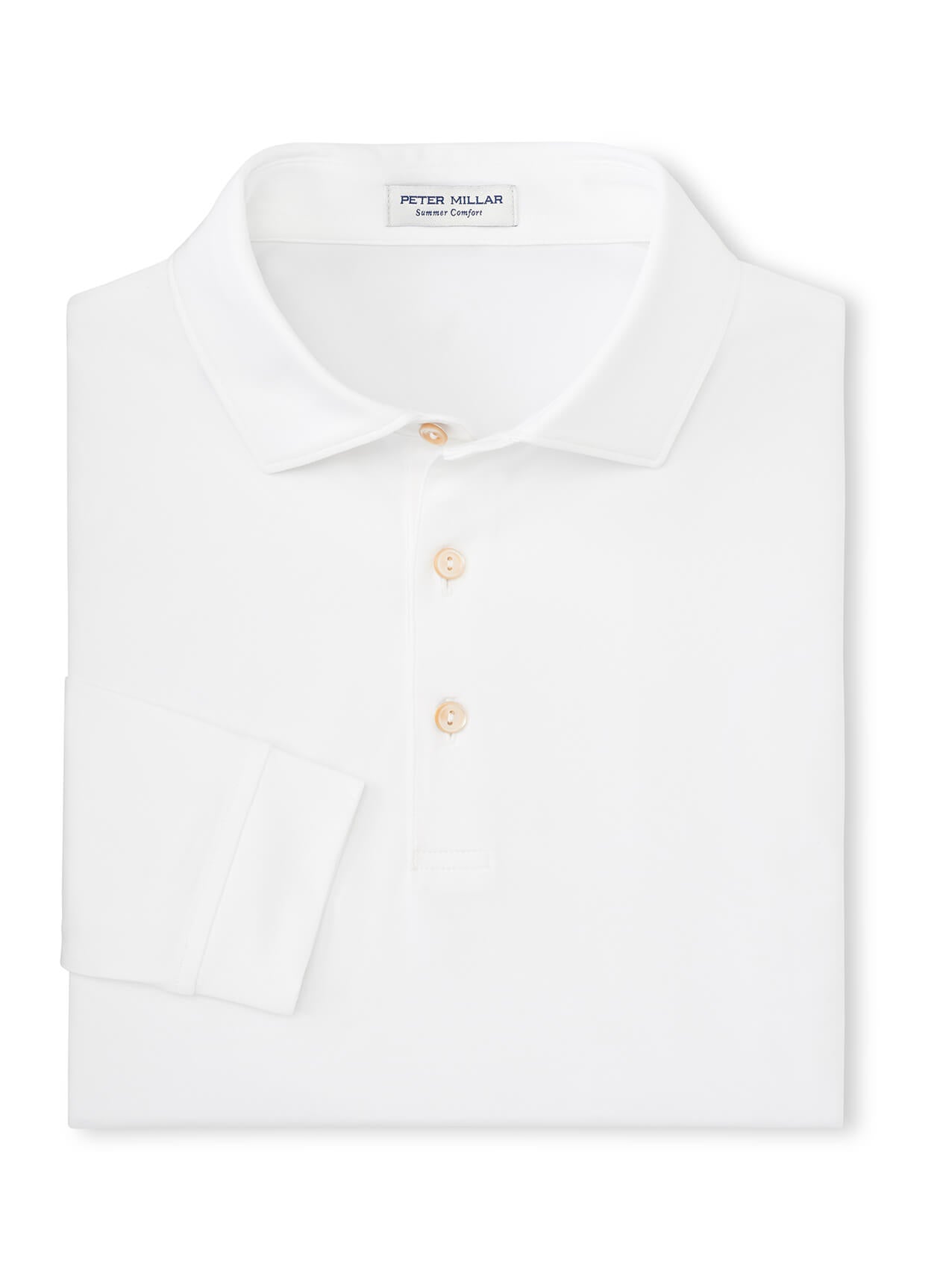 Peter Millar Men's Solid Performance Long-Sleeve Jersey Polo - Navy - 3XL