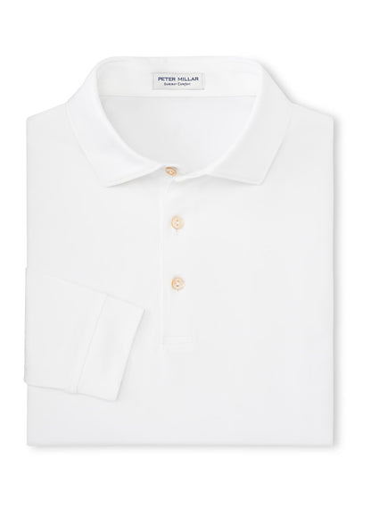 Peter Millar Men's Solid Performance Long-Sleeve Jersey Polo - Navy - 3XL
