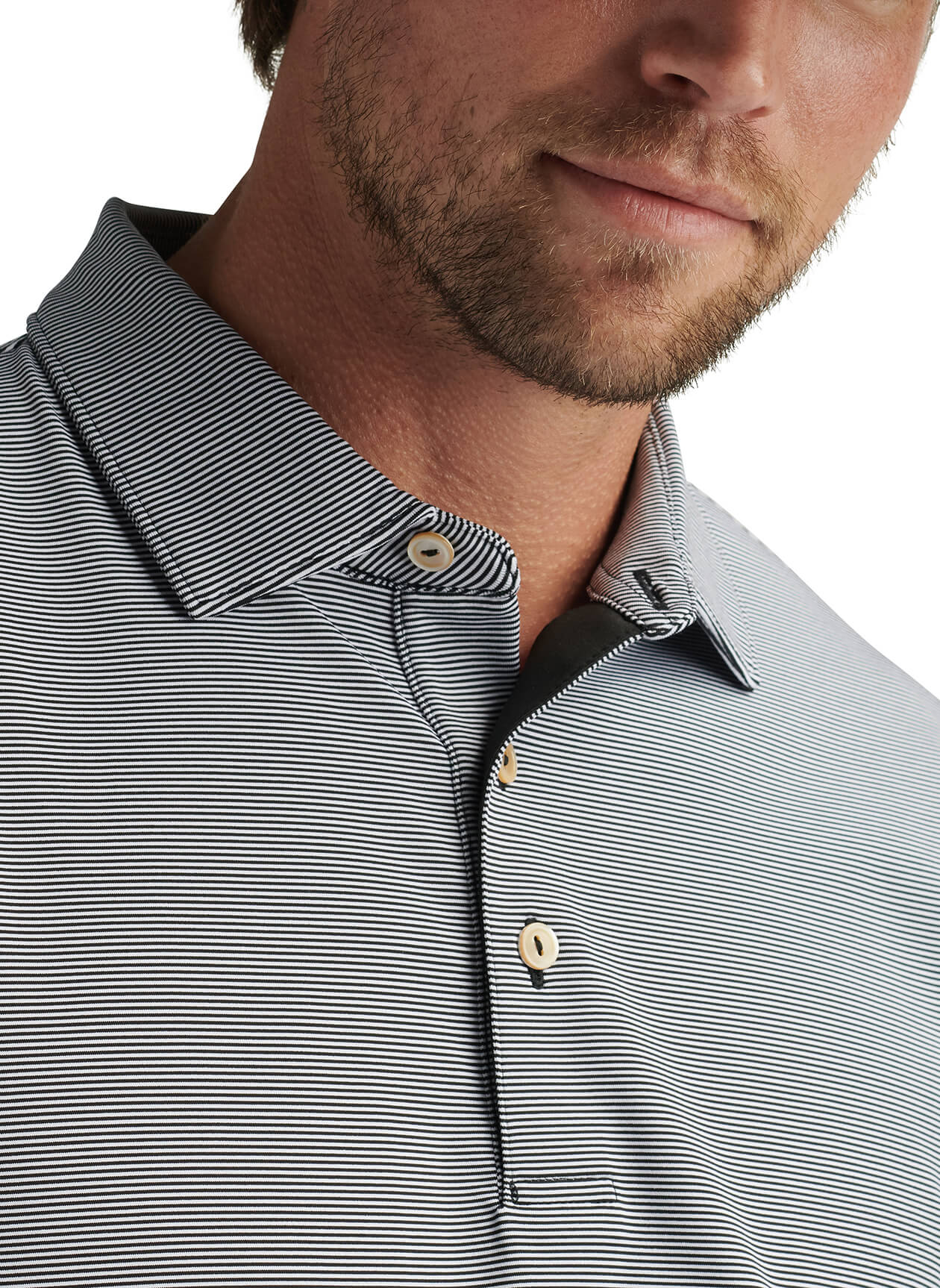 Peter Millar Men's Jubilee Striped Polo - Black - XXL