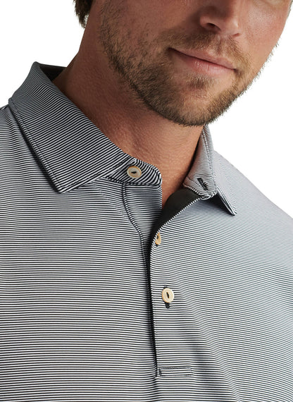 Peter Millar Men's Jubilee Striped Polo - Black - XXL