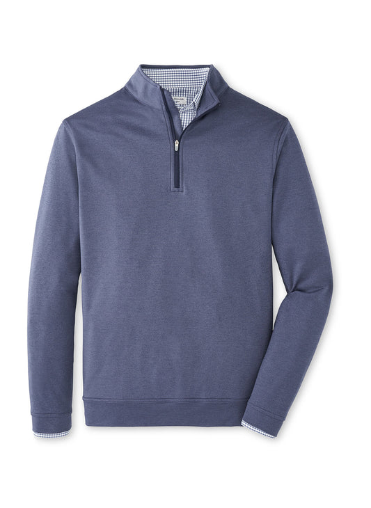 Peter Millar Men's Perth Performance Melange Quarter-Zip - Navy - SM