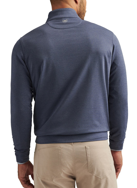 Peter Millar Men's Perth Performance Melange Quarter-Zip - Navy - LG
