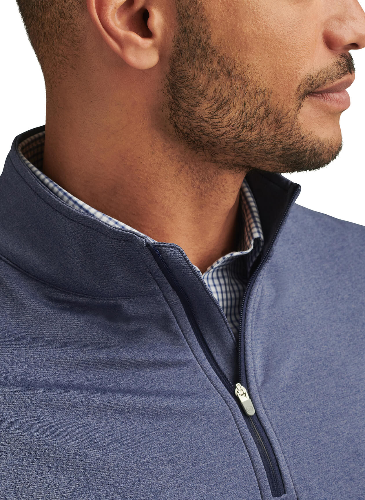 Peter Millar Men's Perth Performance Melange Quarter-Zip - Navy - XXL