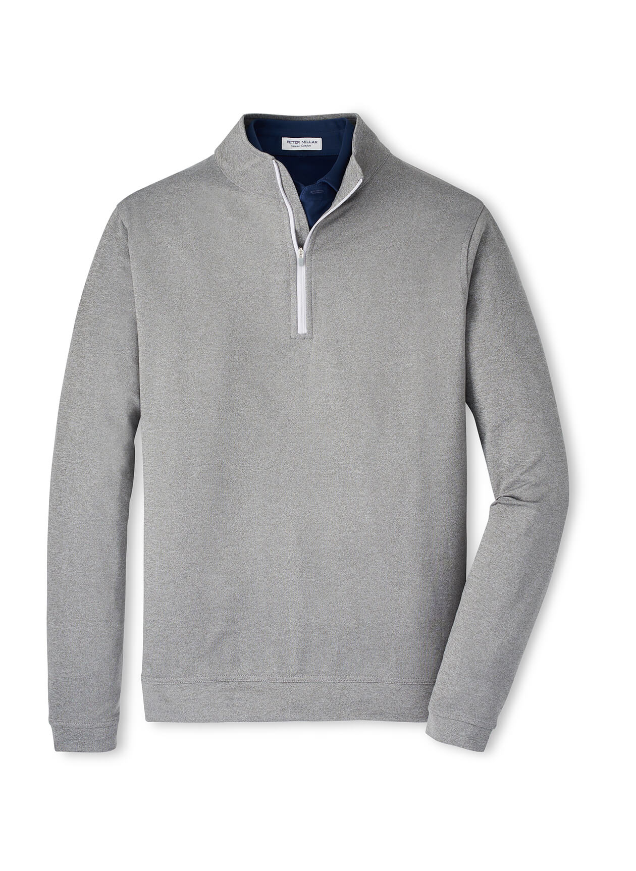Peter Millar Men's Perth Performance Melange Quarter-Zip - Gale Grey - SM