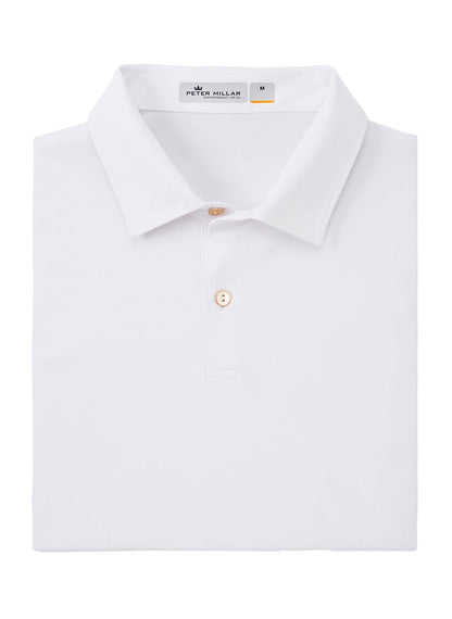 Peter Millar Men's Featherweight Mélange Performance Polo - White - SM