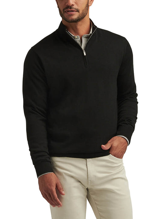 Peter Millar Men's Autumn Crest Quarter-Zip - Black - MD