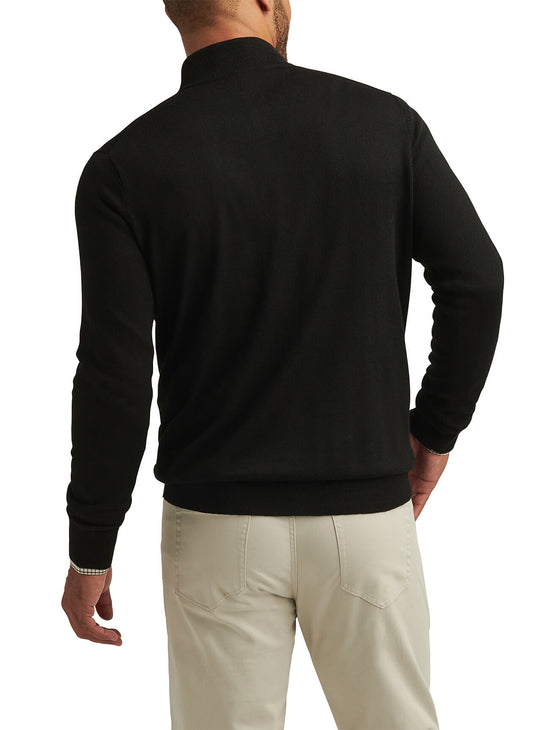 Peter Millar Men's Autumn Crest Quarter-Zip - Black - LG