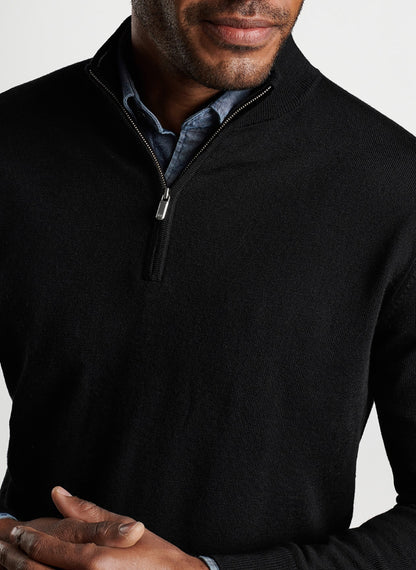 Peter Millar Men's Autumn Crest Quarter-Zip - Black - XXL