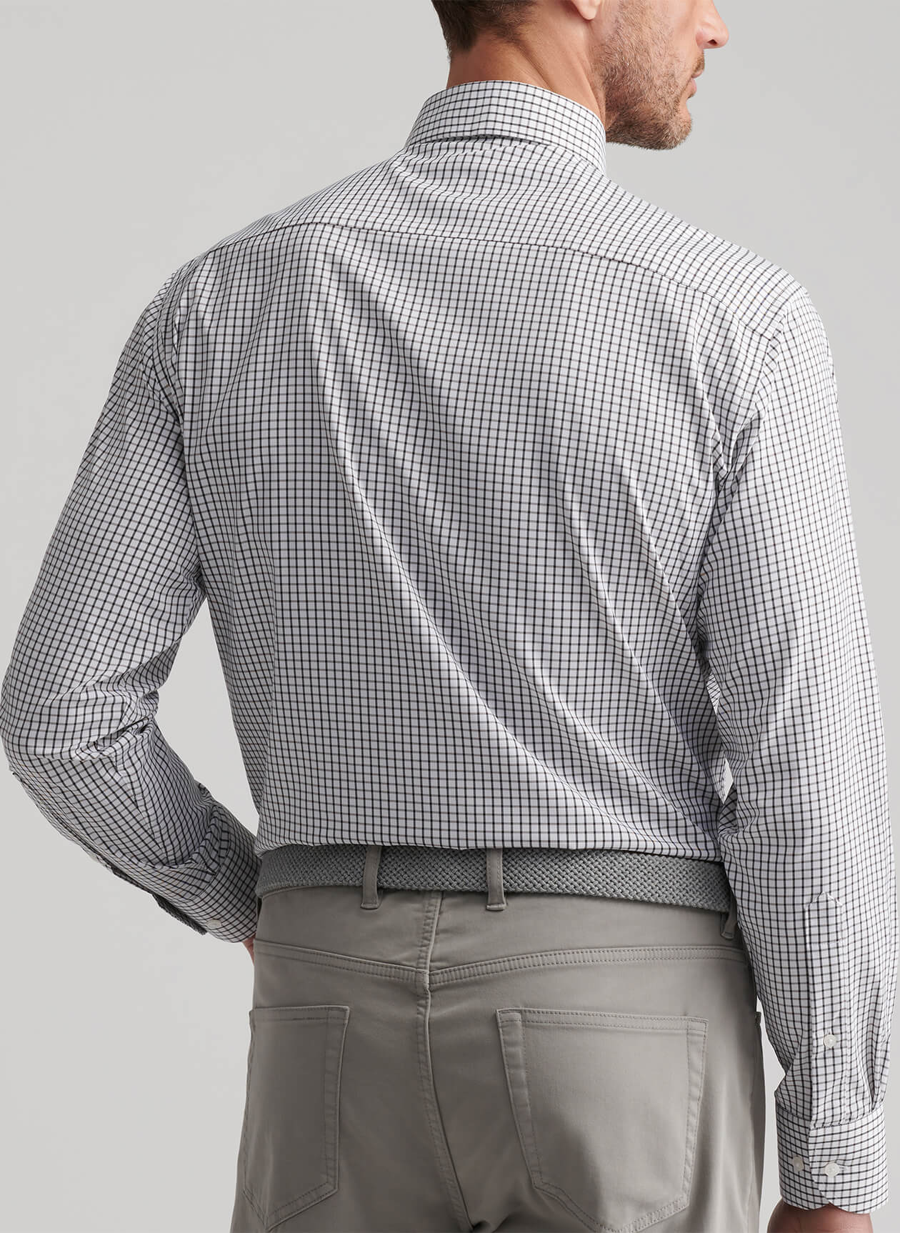 Peter Millar Men's Hanford Performance Twill Sport Shirt FW25 - Black - LG