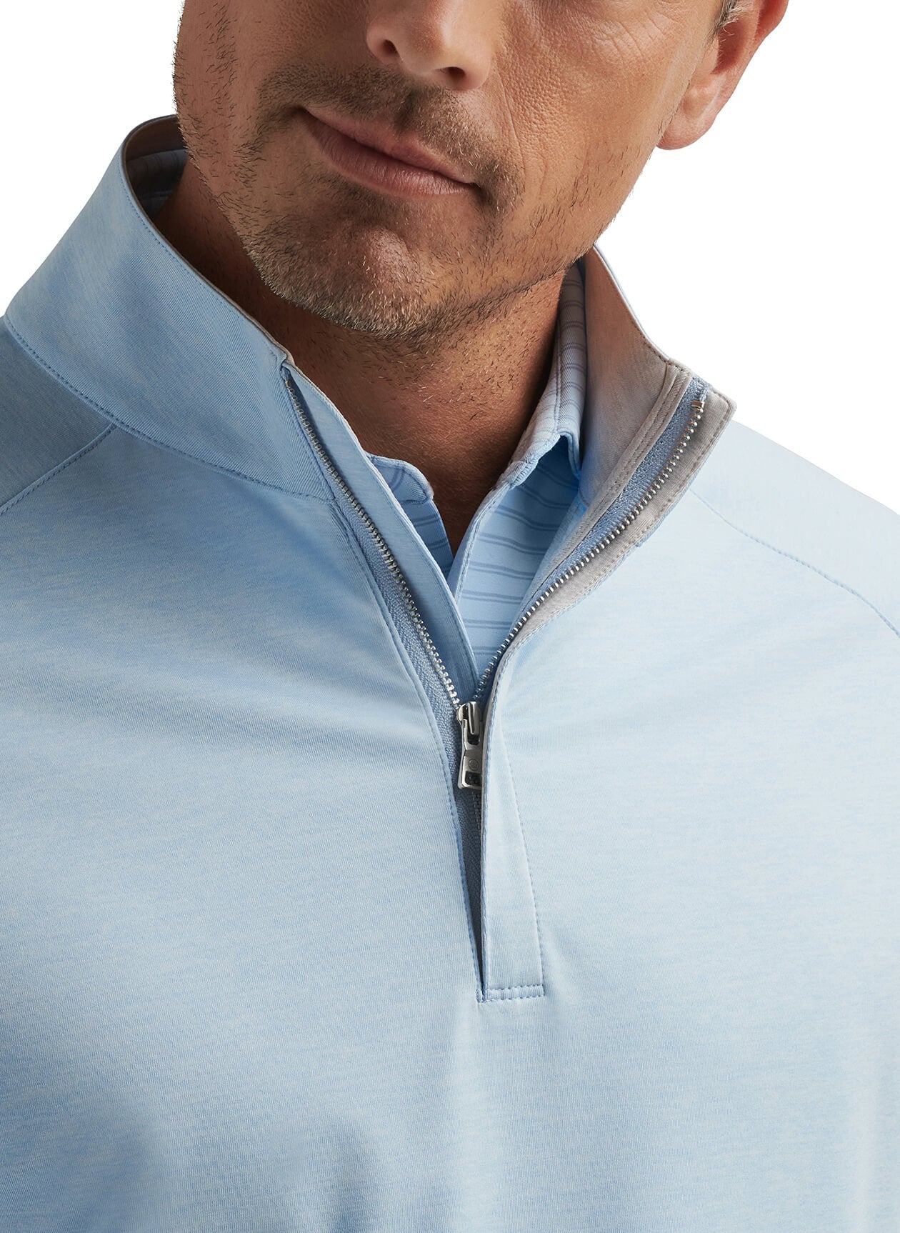 Peter Millar Men's Stealth Performance Quarter-Zip - Blue Frost - LG