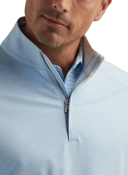 Peter Millar Men's Stealth Performance Quarter-Zip - Blue Frost - LG