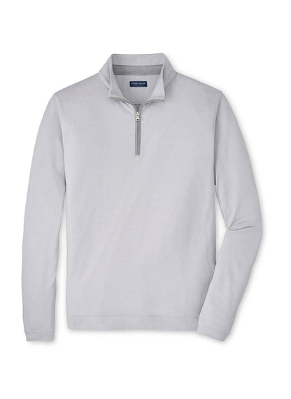 Peter Millar Men's Albatross Cotton-Blend Pique Quarter-Zip (Essential) - Gale Grey - SM