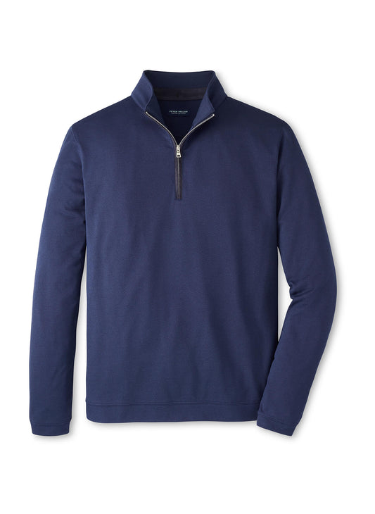 Peter Millar Men's Albatross Cotton-Blend Pique Quarter-Zip (Essential) - Gale Grey - MD