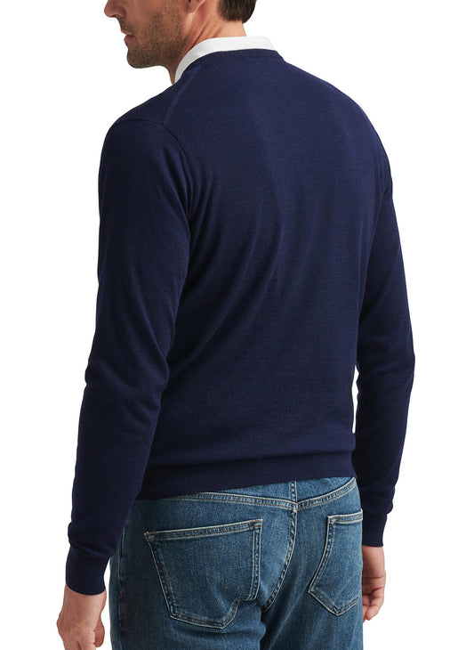 Peter Millar Men's Excursionist Flex Crew-Neck Sweater - Navy - LG