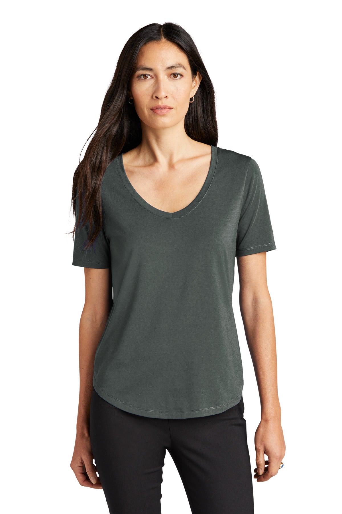 Front View of AnchorGrey Mercer+Mettle Women's Stretch Jersey Relaxed Scoop MM1017  - XS
