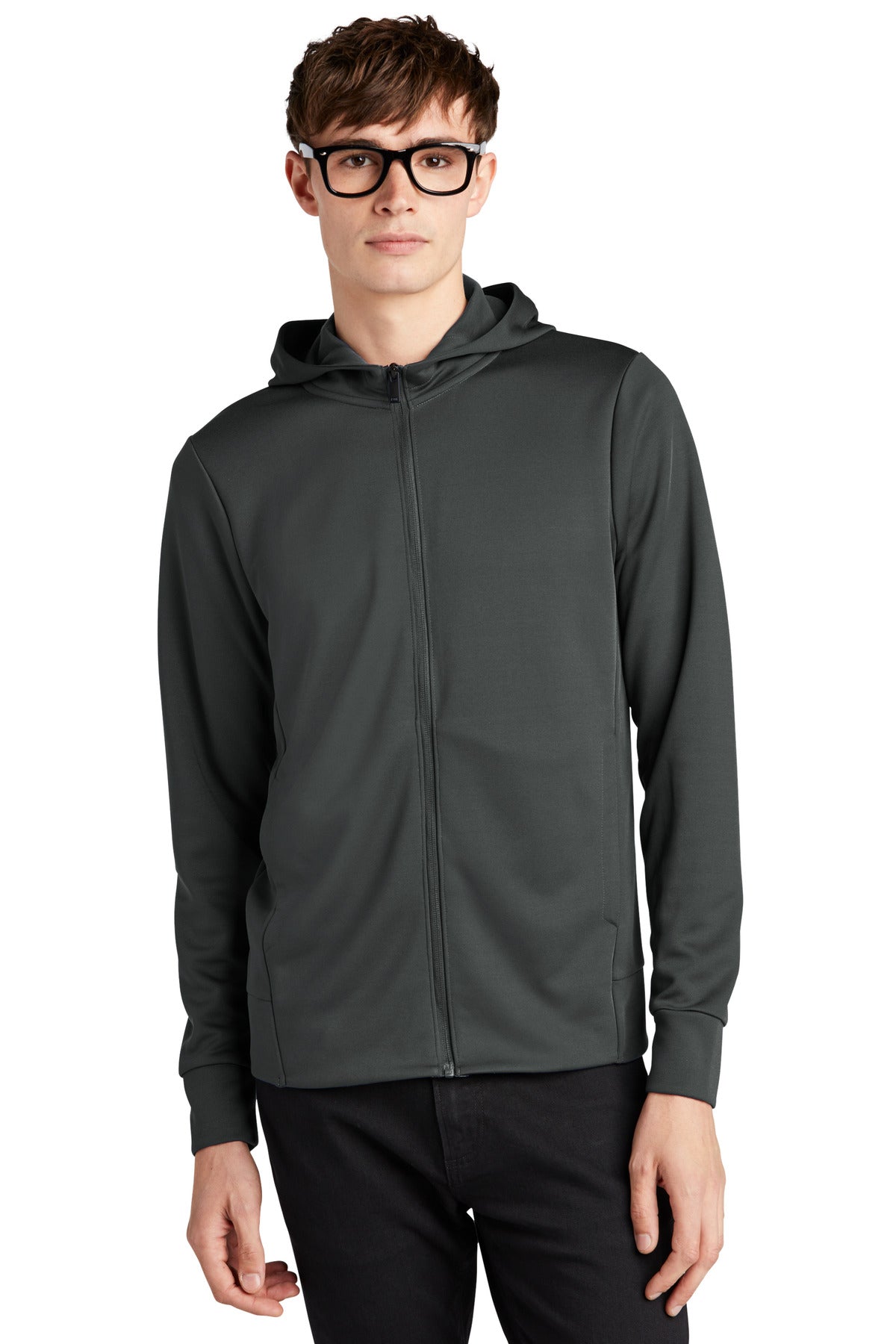Front View of AnchorGrey Mercer+Mettle Double-Knit Full-Zip Hoodie MM3002  - XS