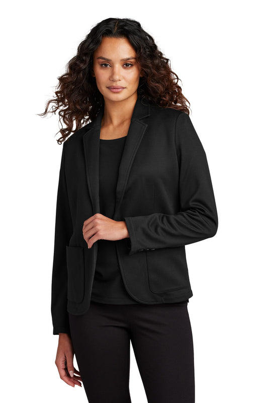 Front View of DeepBlack Mercer+Mettle Women's Relaxed Knit Blazer MM3031  - XS