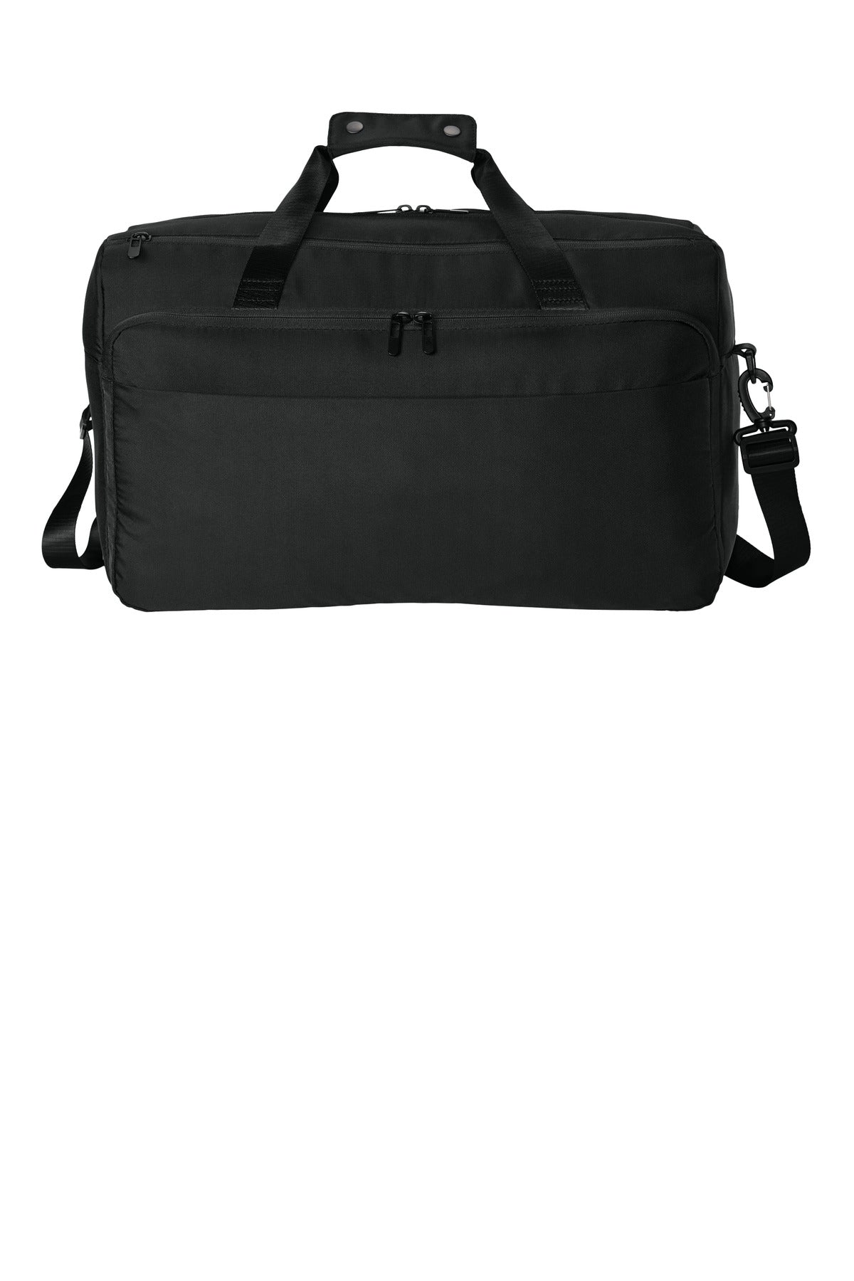 Front View of DeepBlack Mercer+Mettle Traveler Duffel MMB805