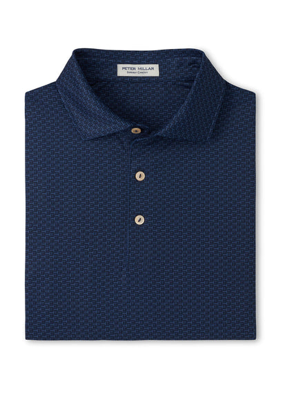 Peter Millar Men's Bunker Bar Performance Jersey Polo - Navy - SM