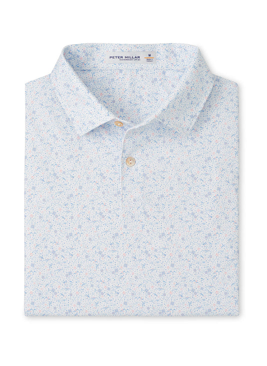 Peter Millar Men's Featherweight Land Of The Free Performance Polo - White - SM