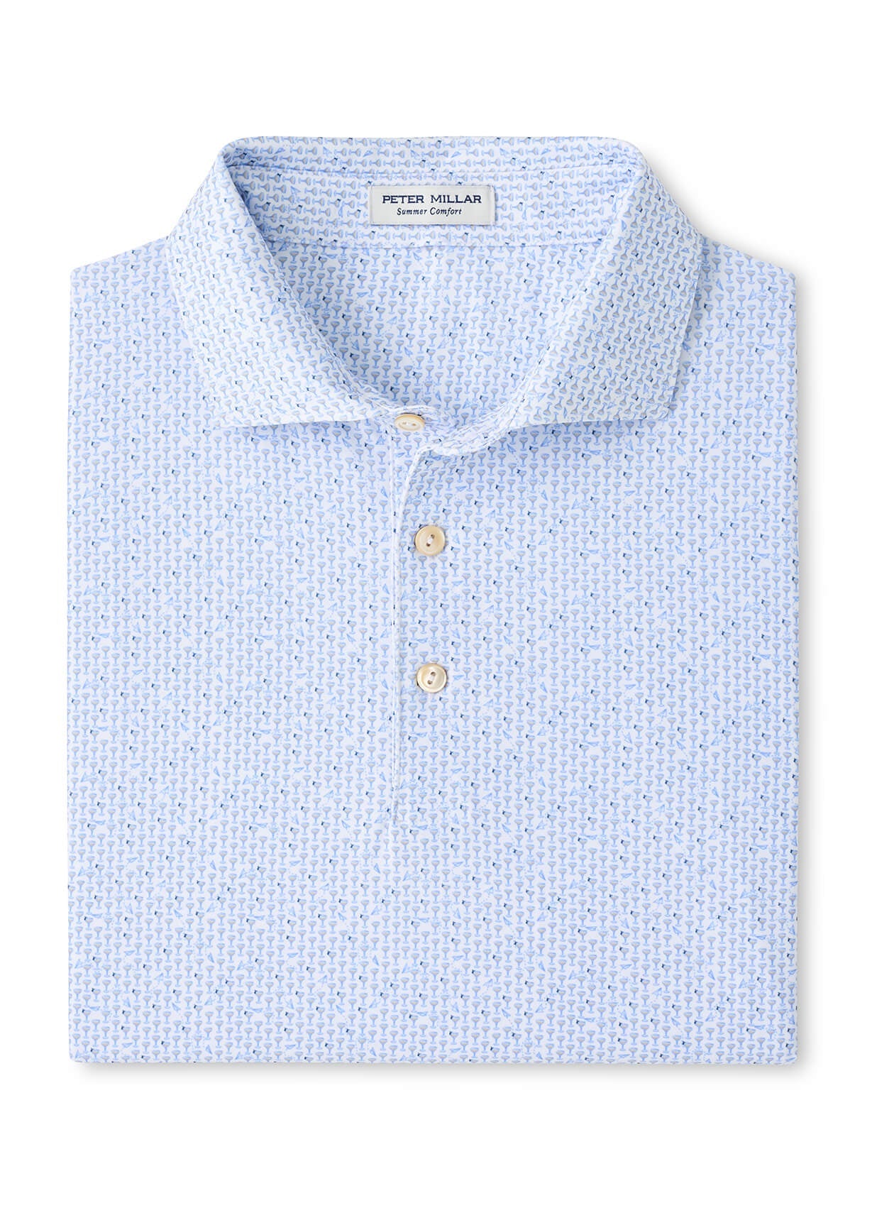Peter Millar Men's Paper Plane Performance Jersey Polo - White - SM
