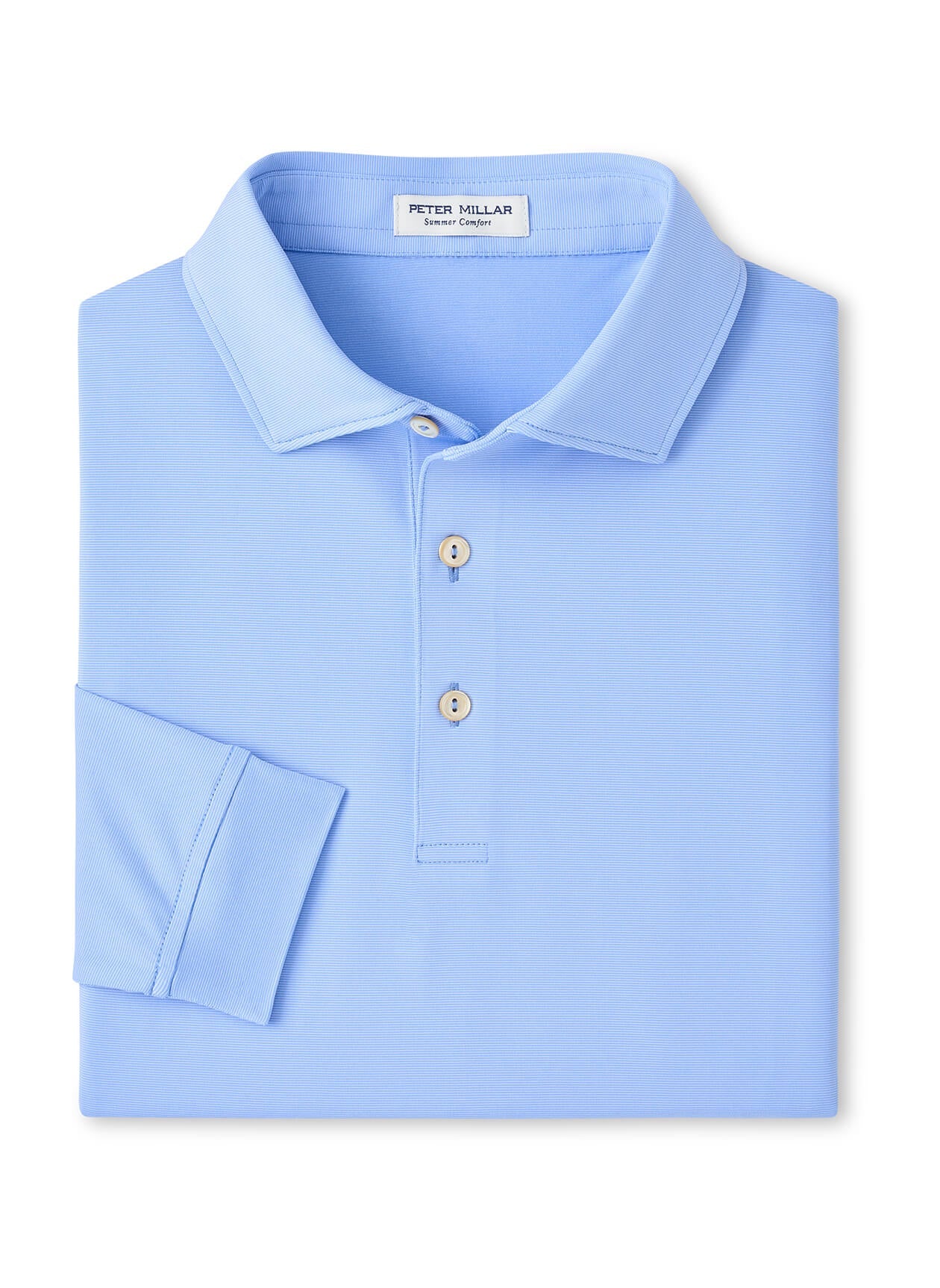 Peter Millar Men's Holden Long-Sleeve Performance Jersey Polo - Bluebird - SM