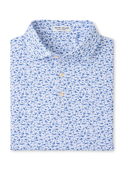 Peter Millar Men's Coastline Performance Jersey Polo - White - SM