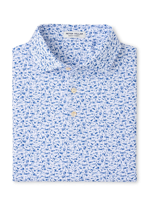 Peter Millar Men's Coastline Performance Jersey Polo - White - SM