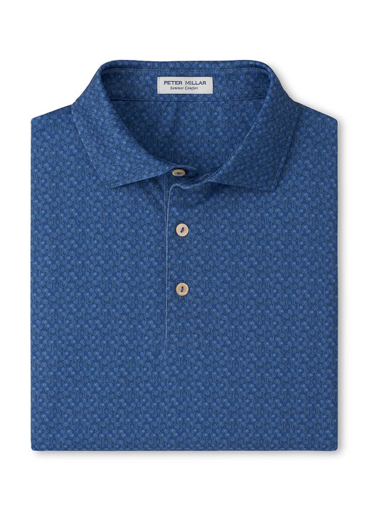 Peter Millar Men's Pole Position Performance Jersey Polo - Windsor Blue - SM