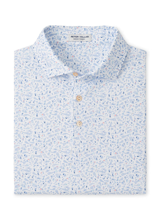 Peter Millar Men's Nice Shot Performance Jersey Polo - White - SM