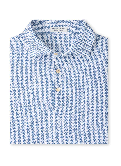 Peter Millar Men's Casino Night Performance Jersey Polo - White - SM