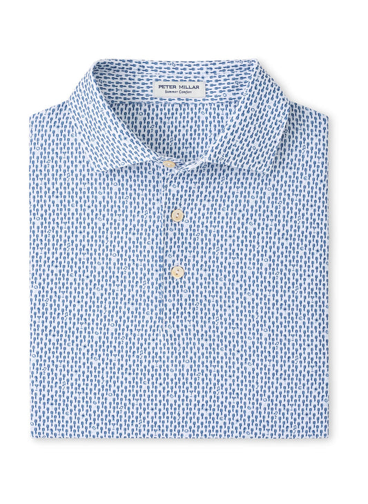 Peter Millar Men's Casino Night Performance Jersey Polo - White - SM