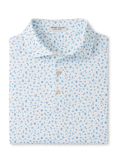 Peter Millar Men's Goalie Performance Jersey Polo - White - SM