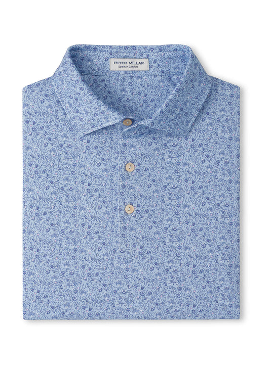 Peter Millar Men's Parker Performance Jersey Polo - Stream Blue - SM