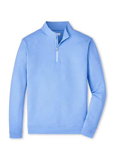 Peter Millar Men's Perth Basketweave Performance Quarter-Zip - Cottage Blue - SM