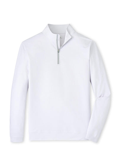 Peter Millar Men's Perth Basketweave Performance Quarter-Zip - Cottage Blue - LG