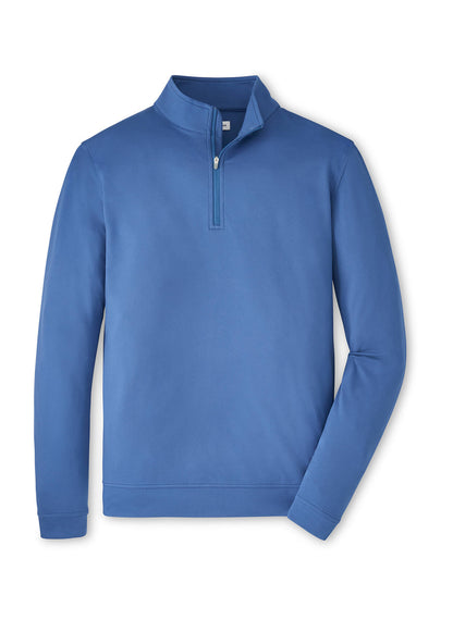 Peter Millar Men's Perth Cross-Hatch Performance Quarter-Zip SP26 - Stream Blue - LG