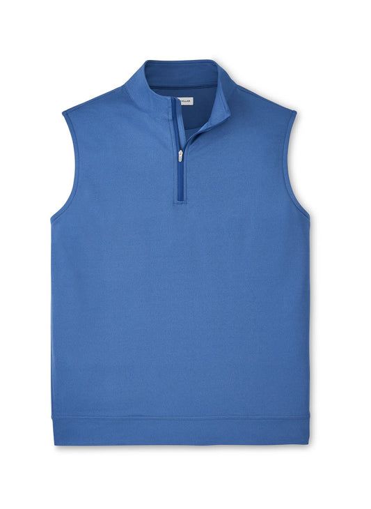 Peter Millar Men's Galway Melange Performance Quarter-Zip Vest S26 - Snow Pea - MD