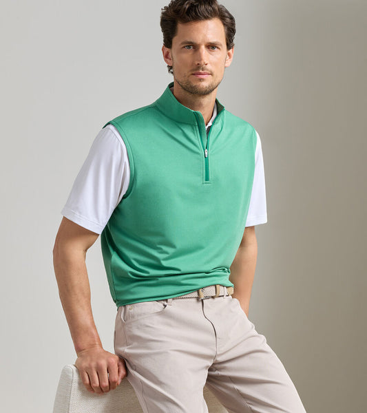 Peter Millar Men's Galway Melange Performance Quarter-Zip Vest S26