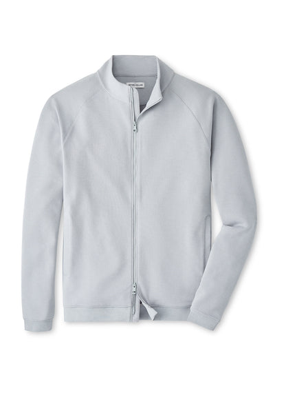 Peter Millar Men's Cradle Pique Performance Full-Zip Cardigan - British Grey - SM